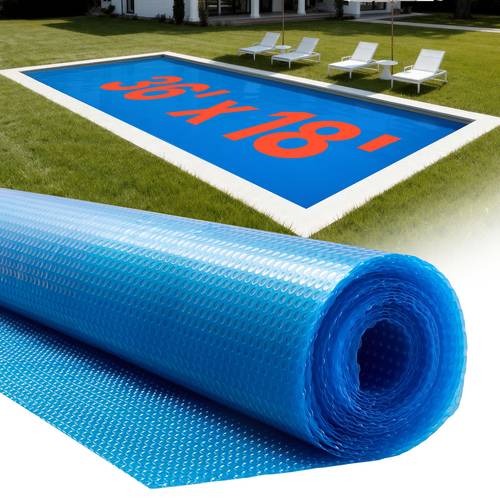 solar pool cover 36 x 16 ft 36 x 18 ft rectangle pool bubble cover 12 pools solar blanket with bubble pe material daytime heat absorption heat heat retaining covers blue