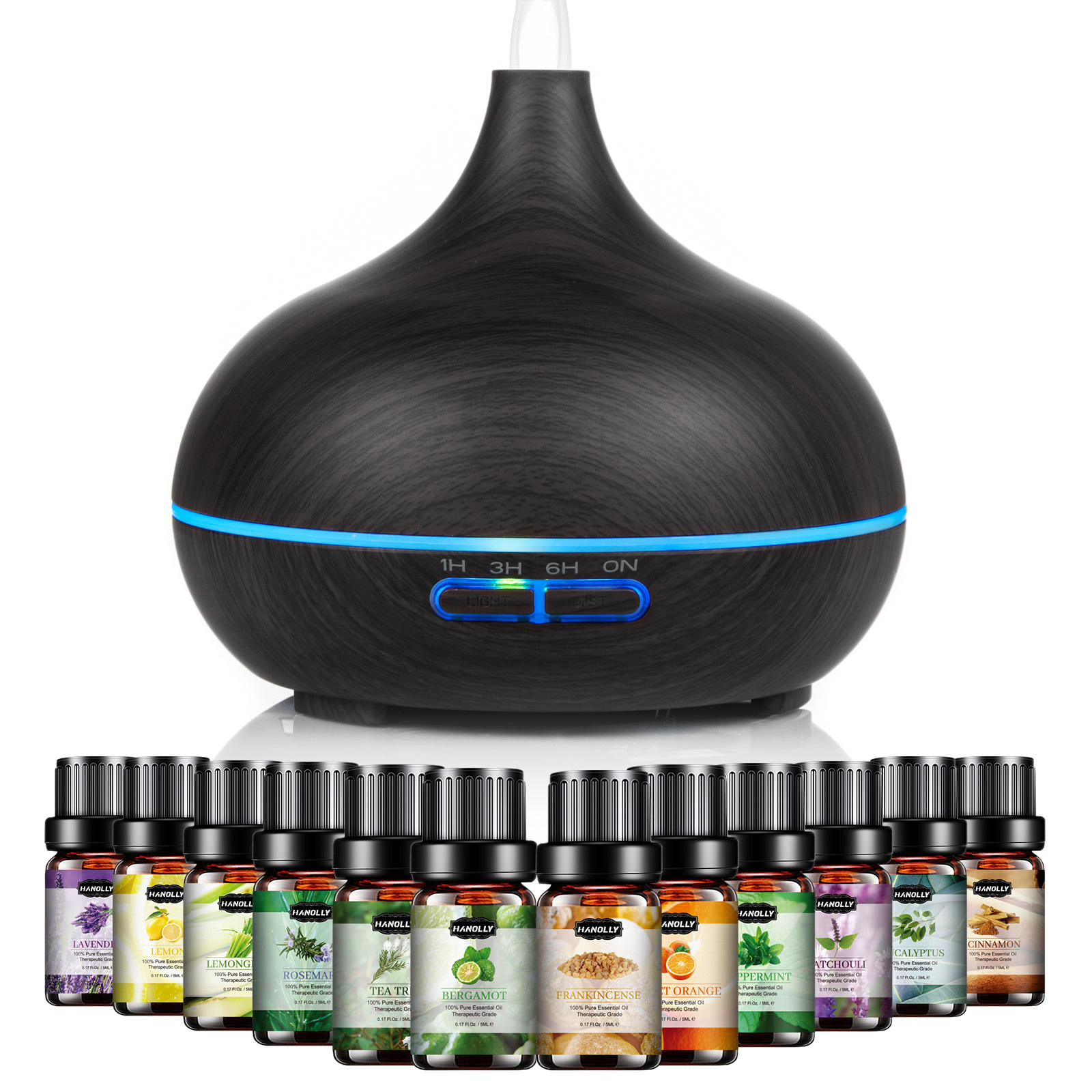 TEMU Diffuser For Home, 550ml Large Capacity Diffuser, Essential Oil Diffuser With 12 Bottles Of Essential Oils, Diffuser For Yoga Room - Humidifier