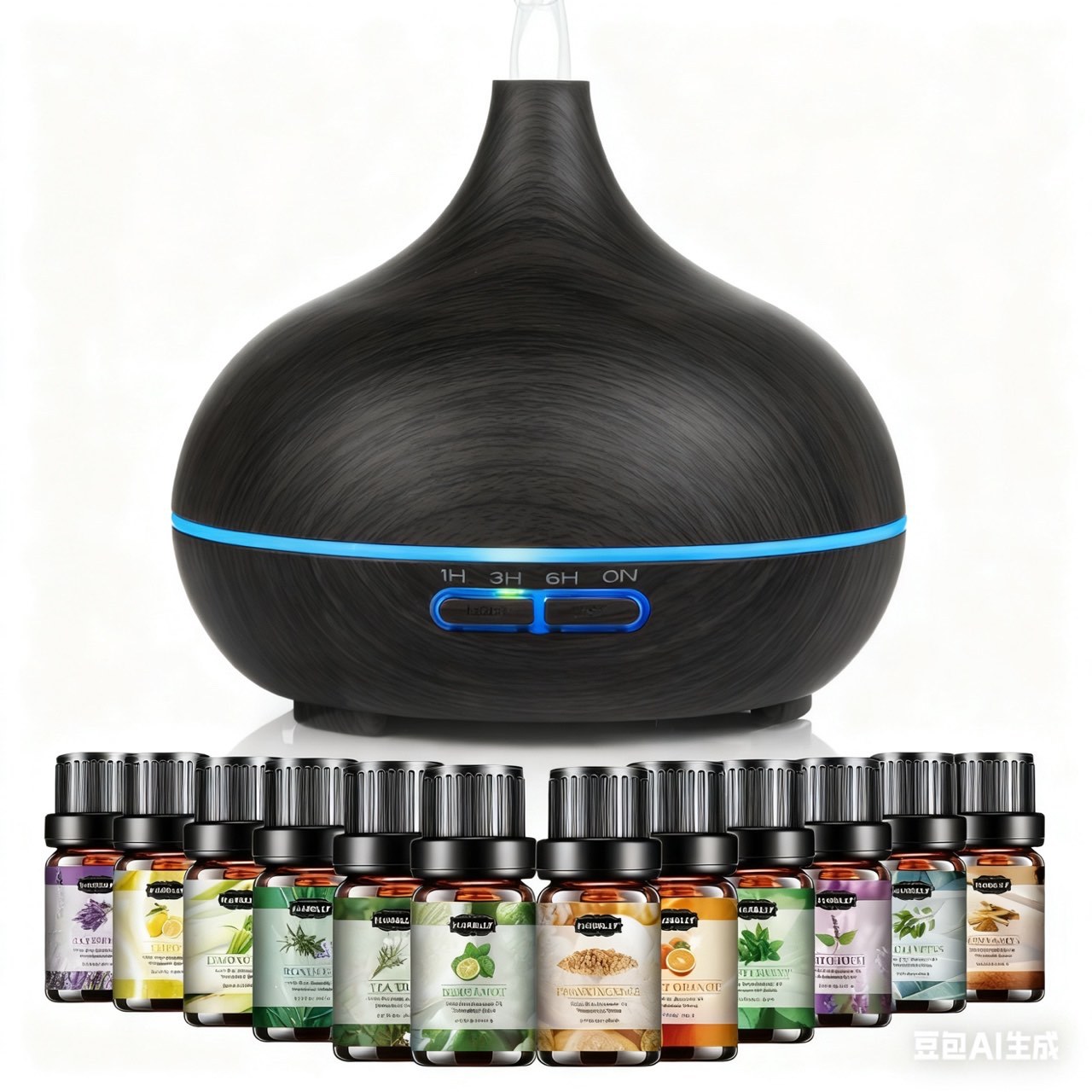 Diffuser for Home, 550ML Large Capacity Diffuser, Essential Oil Diffuser with 12 Bottles of Essential Oils, Aroma Diffuser for Hotel Spa Yoga Room - Humidifier with 7Colors LED Night Light for Bedroom Home Relaxation, Christmas Gift