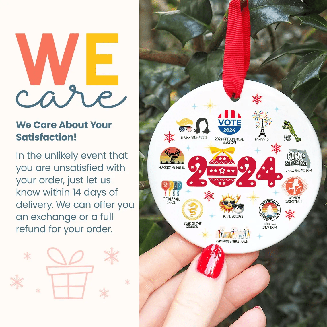 2024 Christmas Ornament Major Events Commemorative Funny Cute Year To