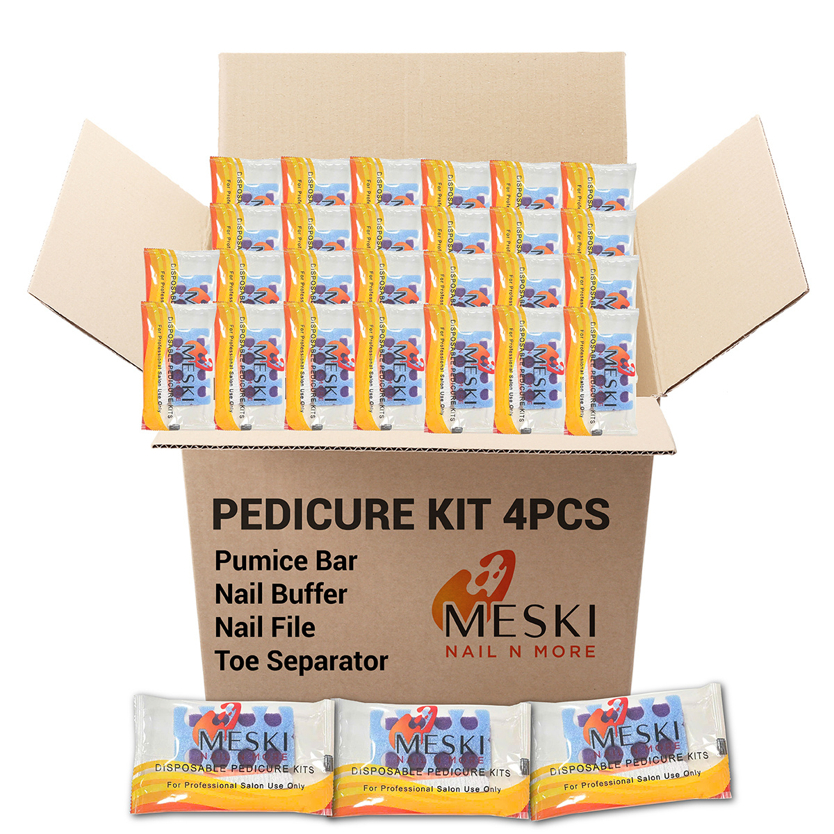 TEMU Disposable Pedicure Kits &ndash; Nail File, Buffer, Sponge & Toe Separator Set For Salon And Home Use