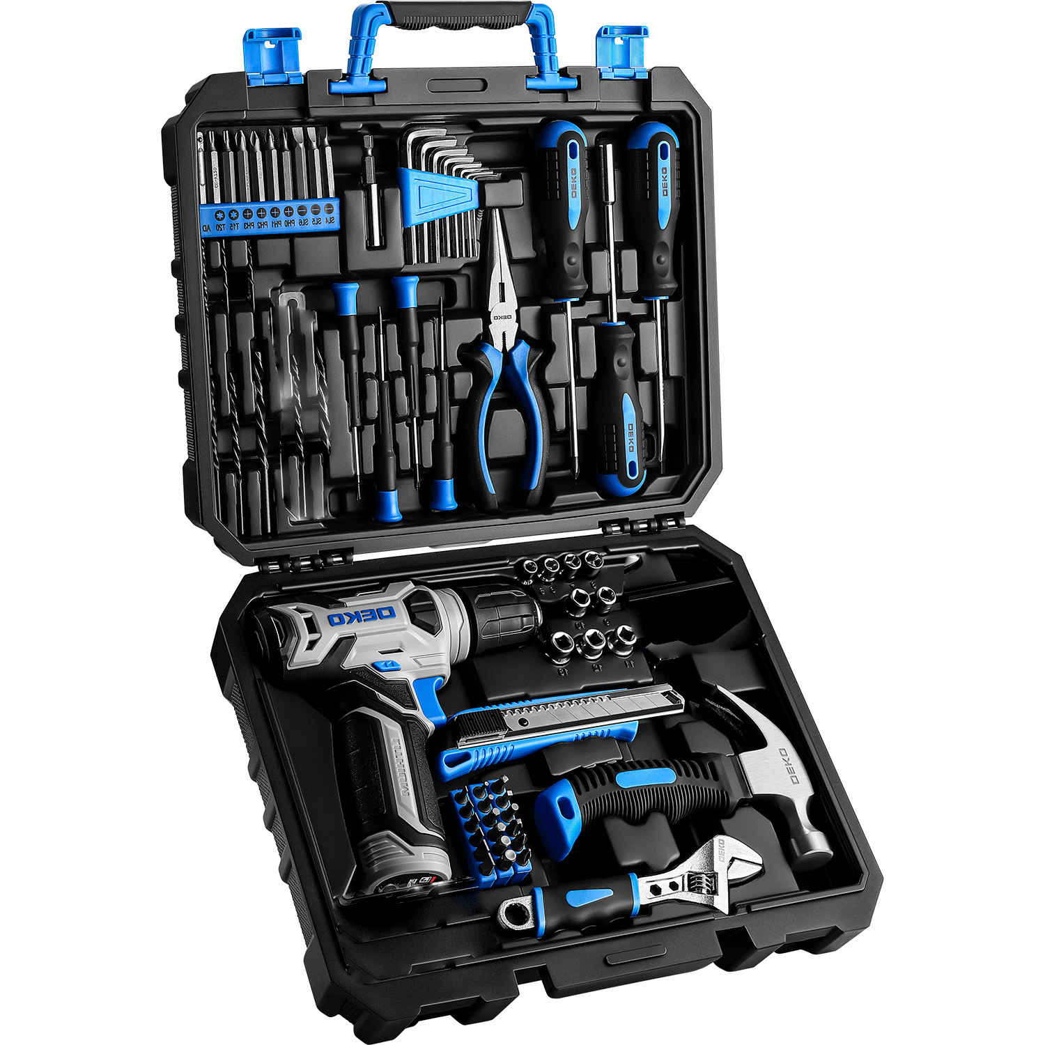 119PCS Power Tool Box Set With 8V Cordless Drill / Driver, Hammer, Wrench, Screwdriver and Utility Knife | All in One Hand Tools kit | Household Tool Set | Electric Drill Tool Kit | for Garden, DIY, Home Repairs | Gifts For Men / Women | Christmas Gift 5 119PCS Power Tool Box Set With 8V Cordless Drill / Driver, Hammer, Wrench, Screwdriver and Utility Knife | All in One Hand Tools kit | Household Tool Set | Electric Drill Tool Kit | for Garden, DIY, Home Repairs | Gifts For Men / Women | Christmas Gift - Image 5