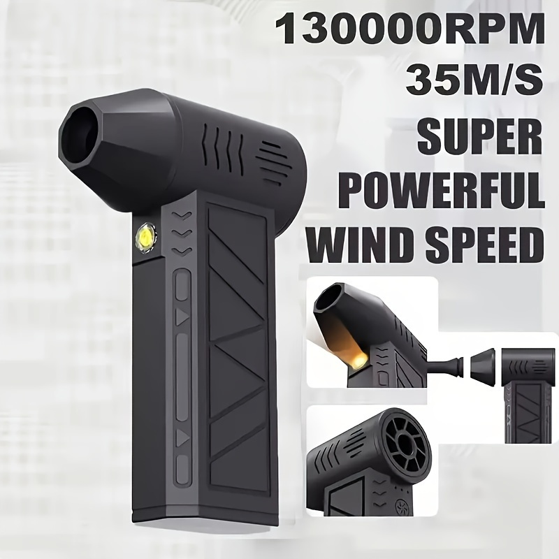 TEMU High-velocity Handheld Portable Fan, Brushless Motor Handheld Fan - Usb Rechargeable, High-velocity, Portable With Lighting Function, Blowing