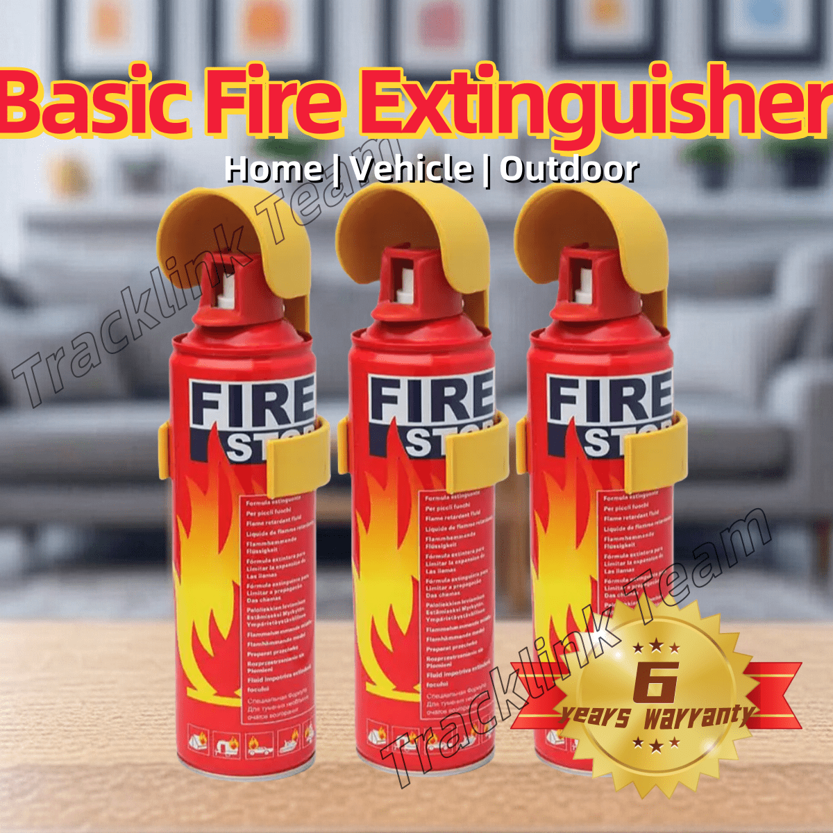 TEMU Fire Extinguisher With Mounting Bracket, For Home, Kitchen,vehicle, Boat - Portable A, B, C, K Fire Extinguisher