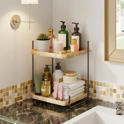 2 tier bathroom countertop organizer sold on Temu United States