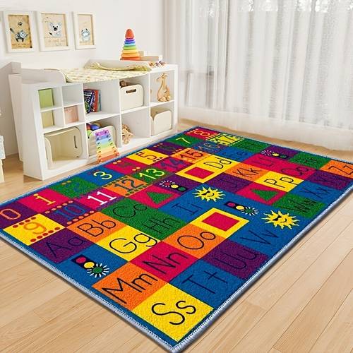egidoo educational area rug 120cm 180cm 4x6ft with abc numbers math symbols and animal shapes reading rugs for kindergarten book area colorful classroom playroom carpets for kitchen home office dorm