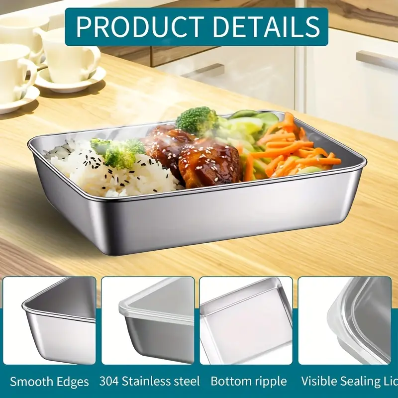12pcs 6pcs clear food service delivery boxes with lids microwave and fridge safe shatterproof multifunctional rectangular kitchen organizer camping outdoor and home use stackable kitchen Product details 2