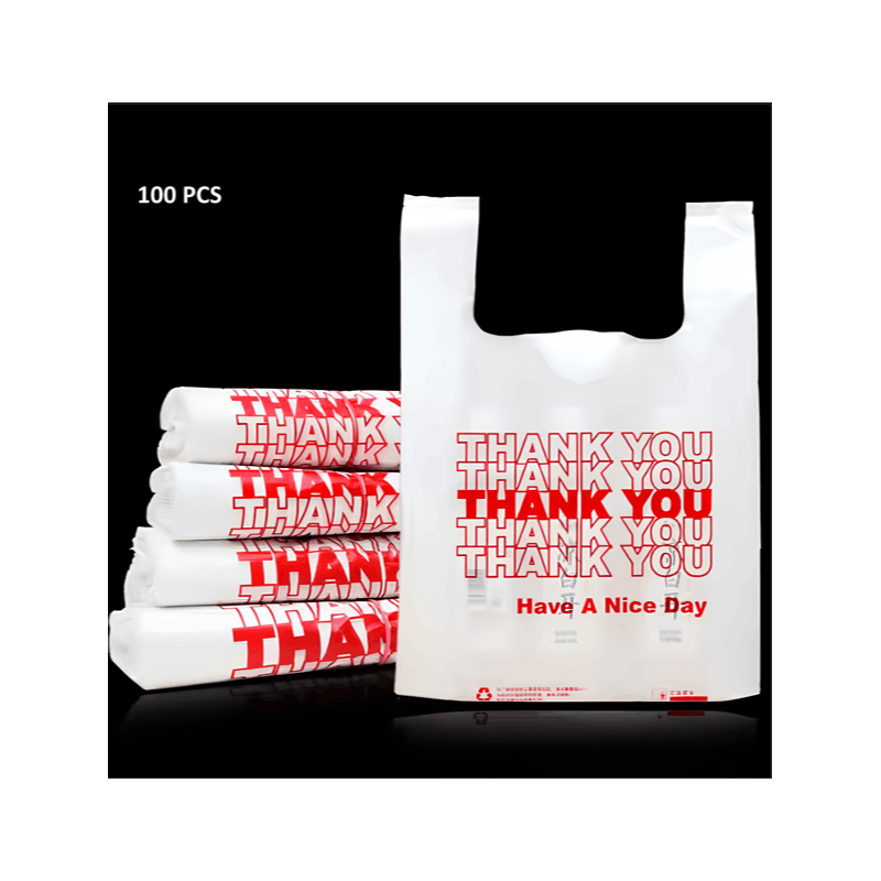 thank you bags 100 pcs white plastic 11 5x6 5x22 retail shopping   bags