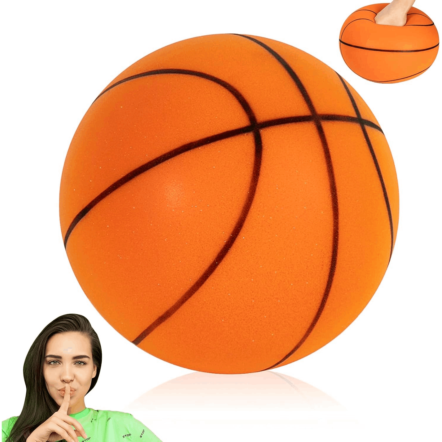 TEMU Silent Basketball, 2025 Upgrade Silent Basketball Indoor,silent Basketball, Foam Basketball Indoor Training Quiet Ball（8.3in）