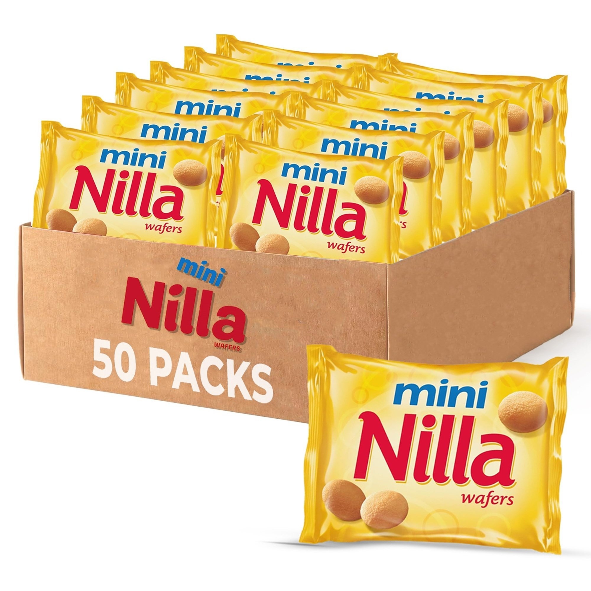 TEMU Mini Nilla Wafer 50 Individual Snack Packs 1 Oz - Classic Vanilla Wafer For Lunches, On-the-go, And Party Snacks