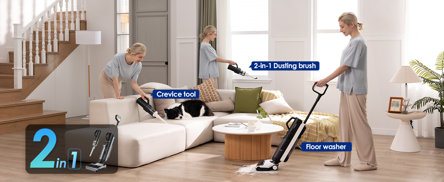 s5 combo 2 in 1 smart cordless wet dry vacuum cleaner and handvac great for sticky messes and pet hair lightweight   with smart display wi fi app and voice guide Product details 0