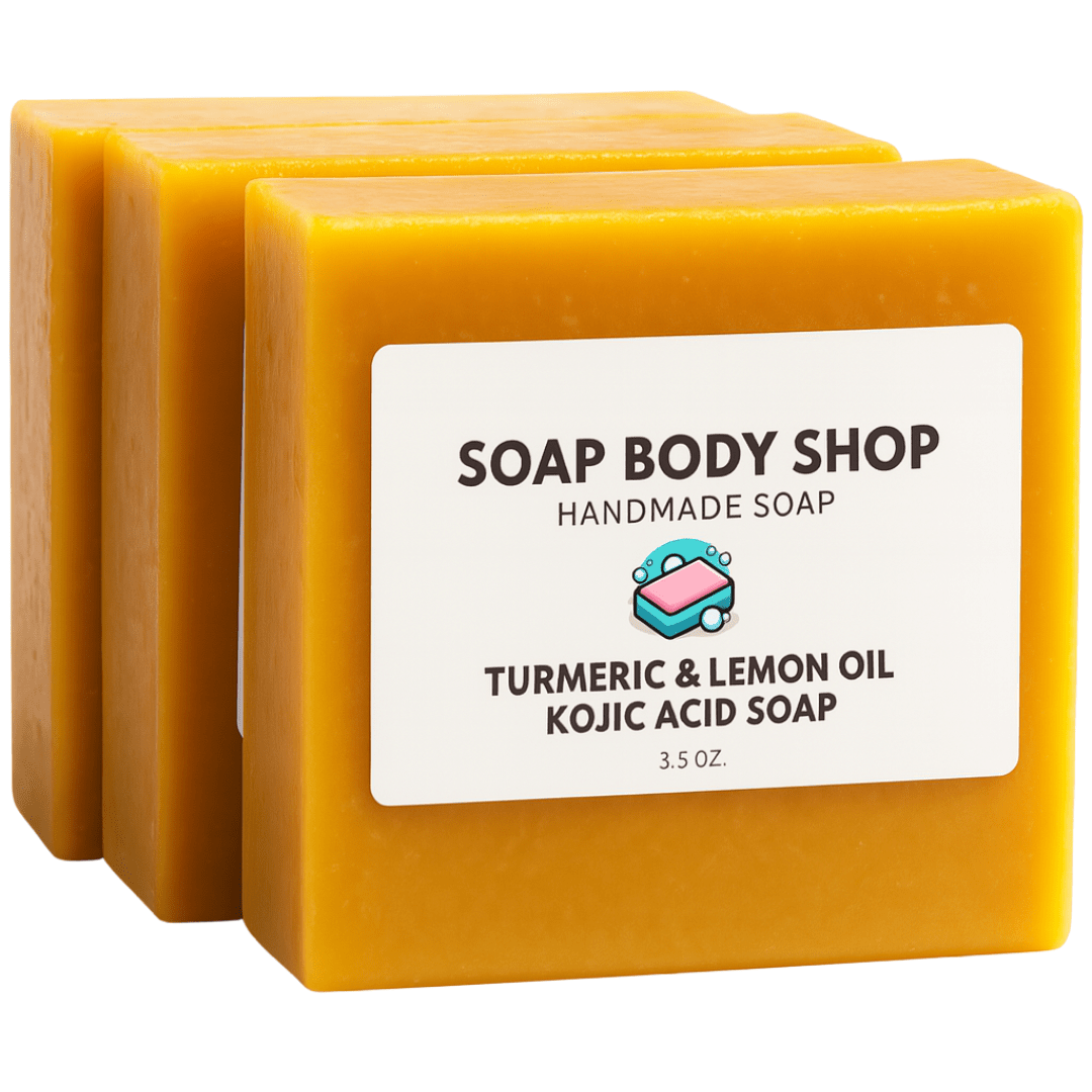 TEMU Turmeric & Kojic Acid Soap 3-pack &ndash; Handmade, Kojic Acid, Oil, Coconut Oil, Goat&rsquo;s Milk &ndash; Cleansing & Moisturizing & Body Soap, , &