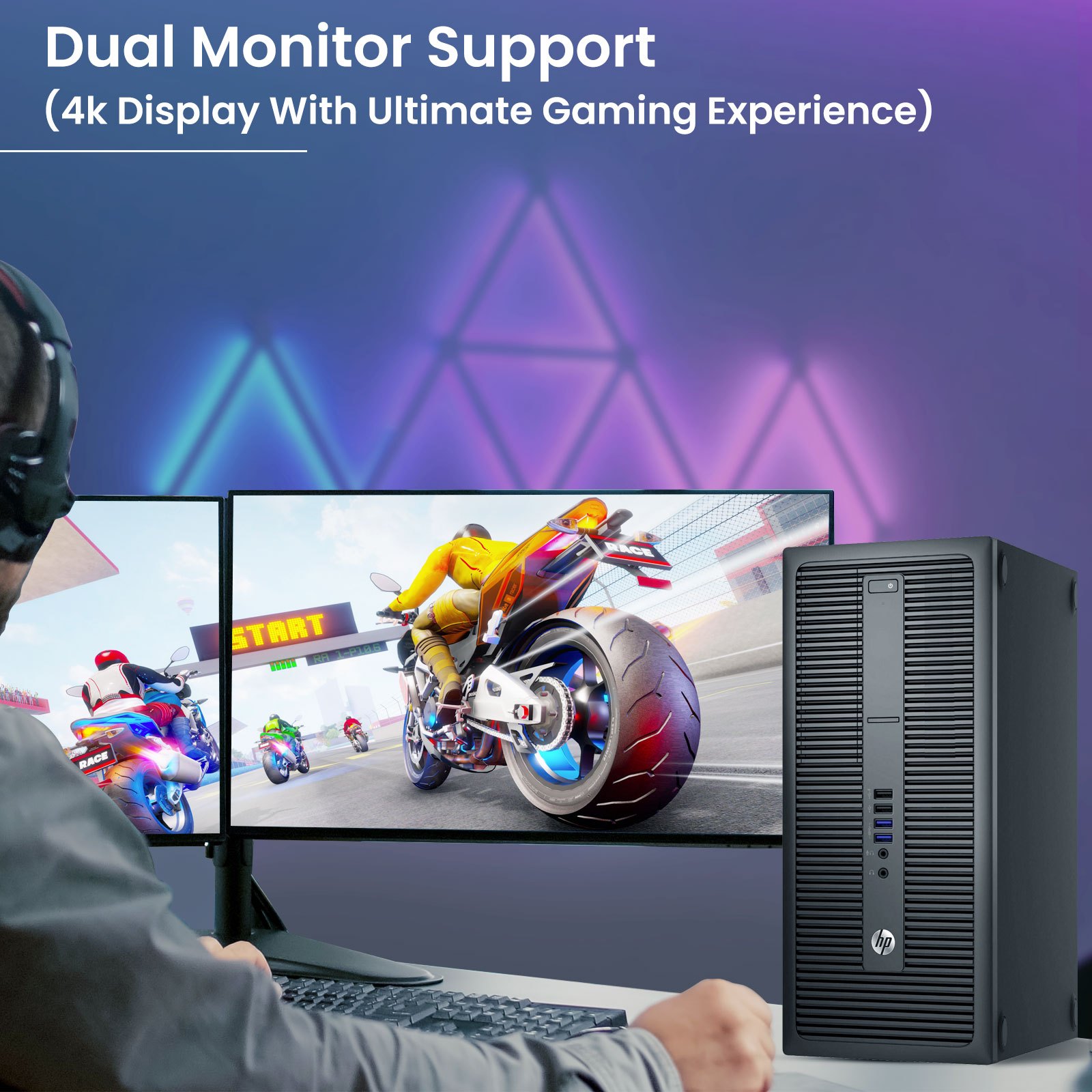 HP EliteDesk 800 G1 Tower | Gaming Desktop Computer PC | Intel Core i5-4570 4th Gen Quad-Core Processor up to 3.60GHz | DDR3 RAM | Solid State Drive SSD | WiFi | NVIDIA Graphics | LED Monitor Screen | Gaming Keyboard & Mouse | Windows 11 Pro (Renewed)