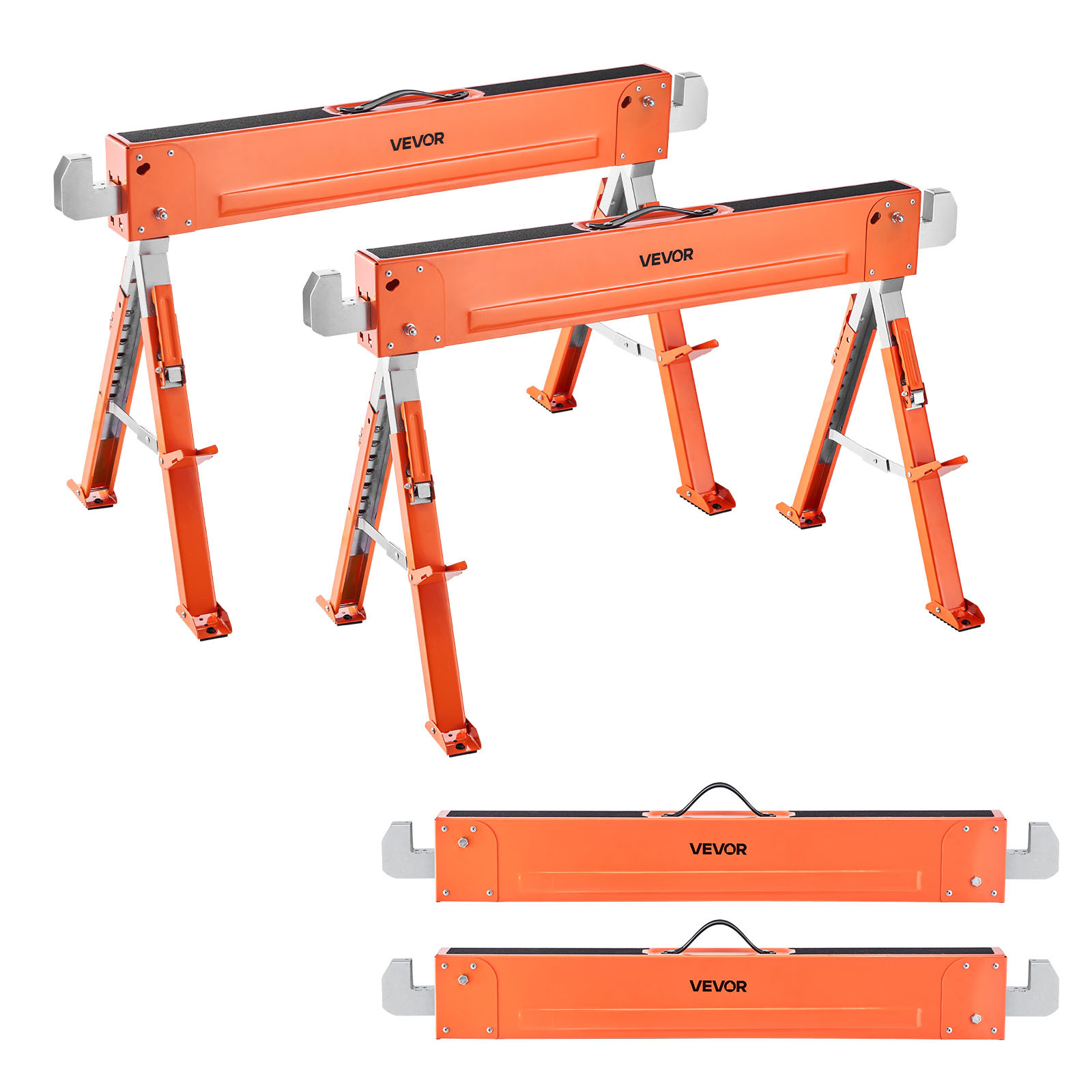 TEMU Vevor Saw Horses 2 Pack Work Bench Heavy Duty 1800 Lbs Load Adjustable Height