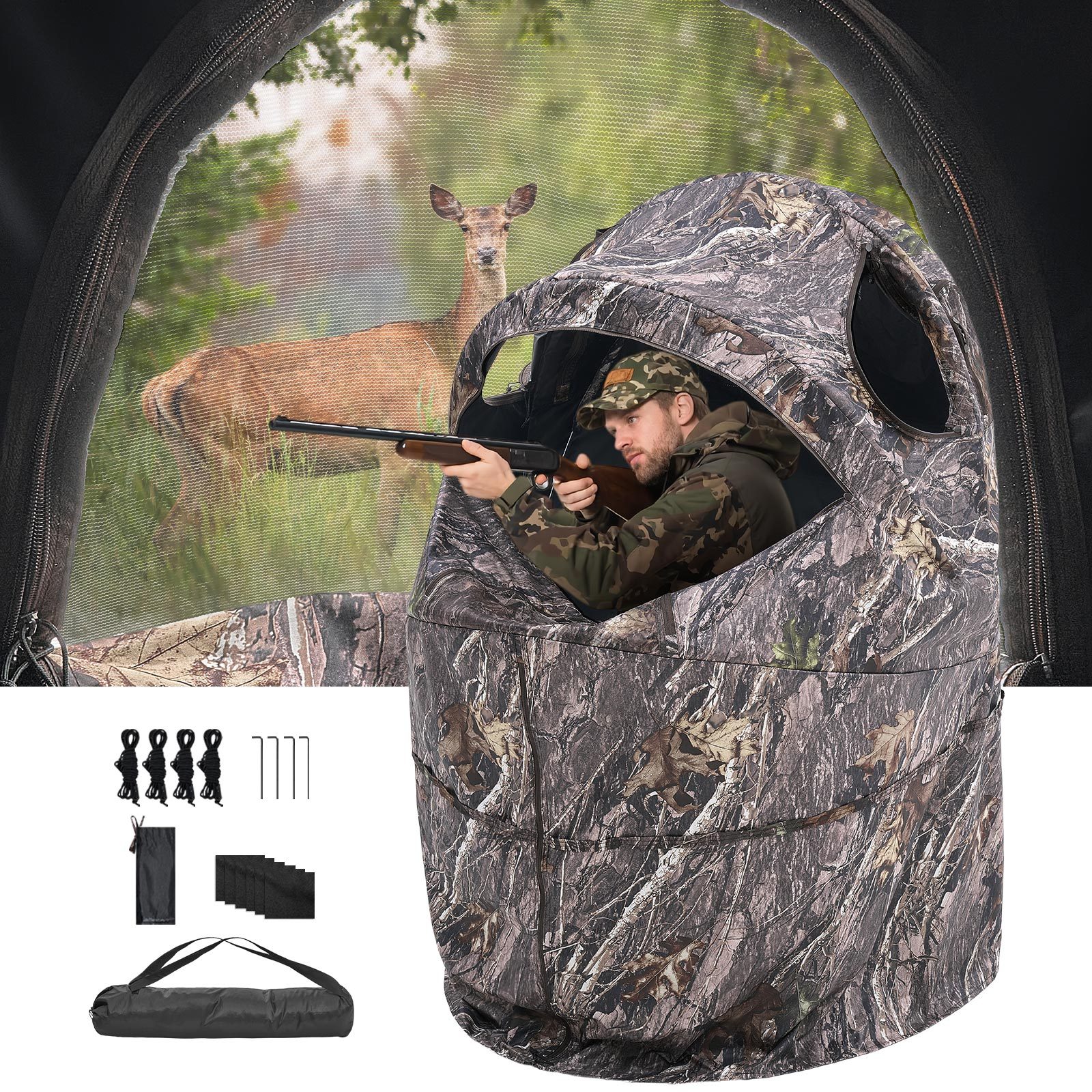 TEMU Vevor Single Person Portable Hunting Blind Ground Deer With Carrying Bag