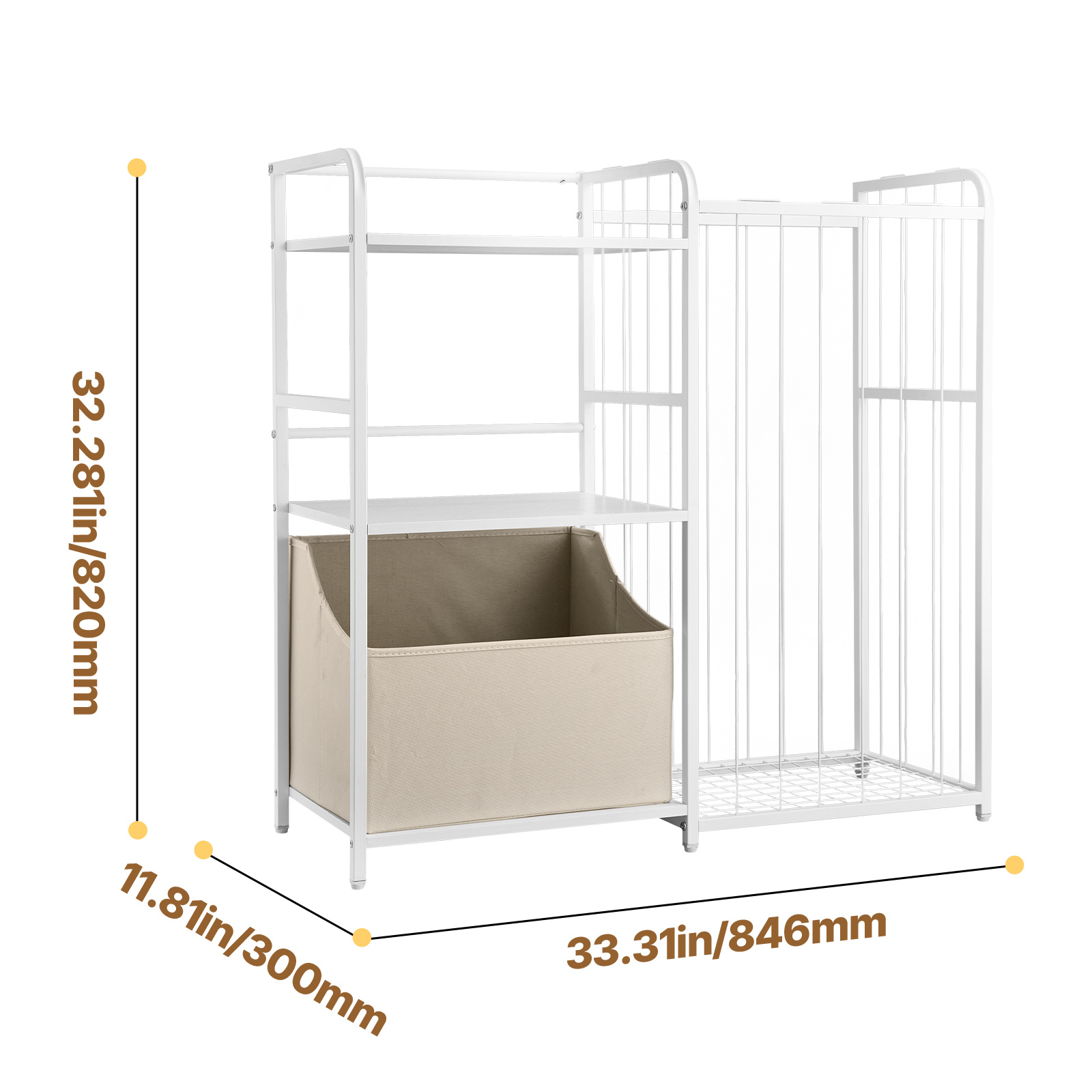 VEVOR Stuffed Animal Storage Toy Storage Organizer 2-Tier Bookshelf 4 Cubbies White