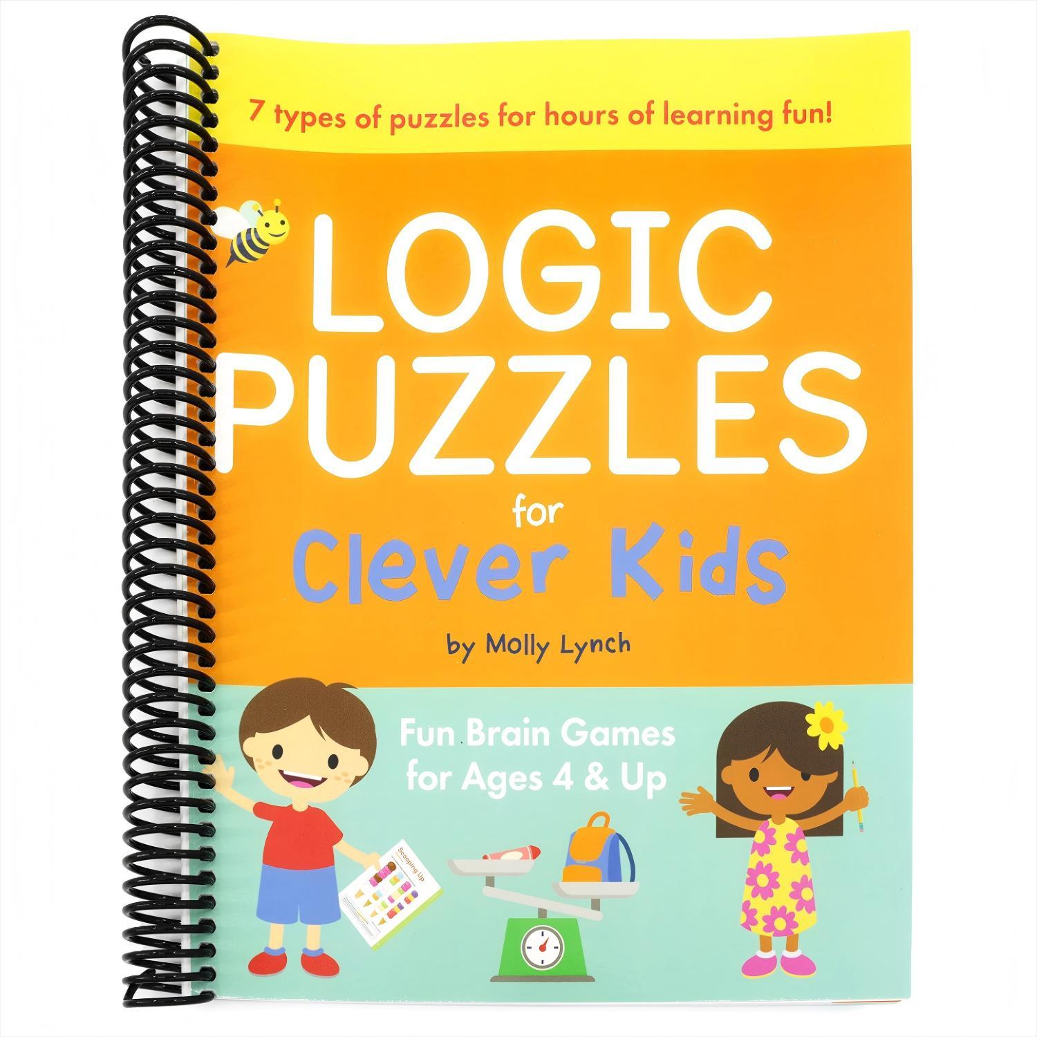 Logic Puzzles For Clever Kids: Fun Brain Games For Ages 4 & Up (spiral-bound)
