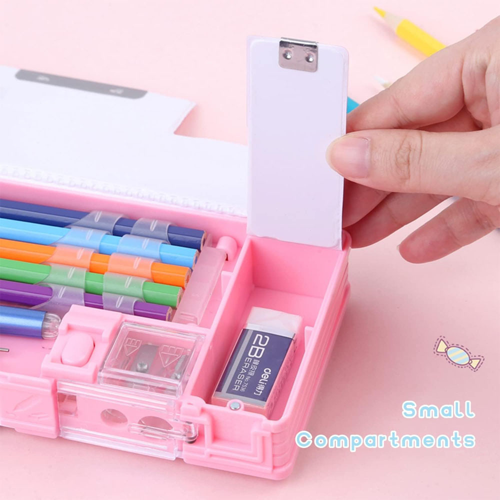 pen and pencil organizer case - pen pencil case | pencil holder pouch | pencil holder for student supplies | cartoon school up organizer box for home, apartment, school (random colors) Product details 6