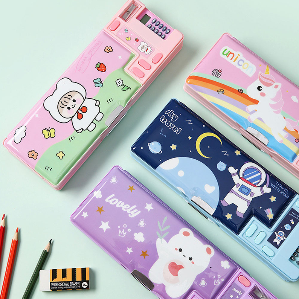 pen and pencil organizer case - pen pencil case | pencil holder pouch | pencil holder for student supplies | cartoon school up organizer box for home, apartment, school (random colors) Product details 9