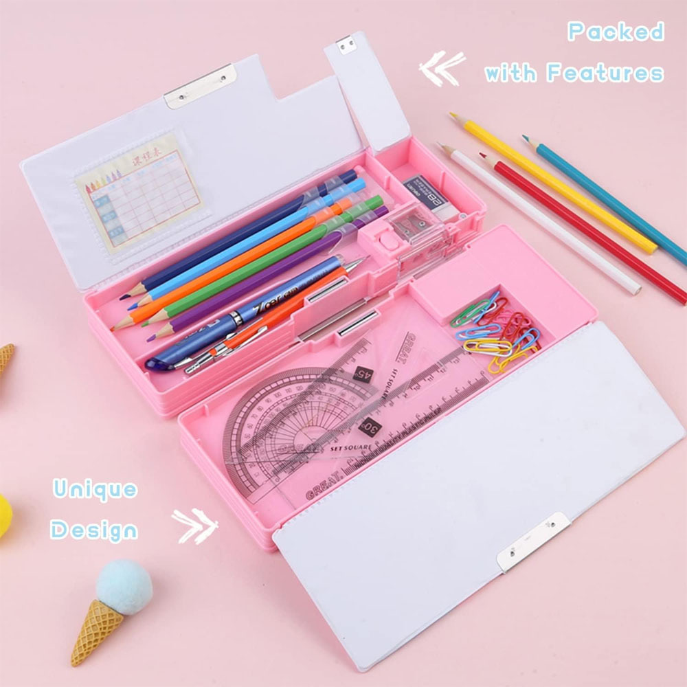 pen and pencil organizer case - pen pencil case | pencil holder pouch | pencil holder for student supplies | cartoon school up organizer box for home, apartment, school (random colors) Product details 4