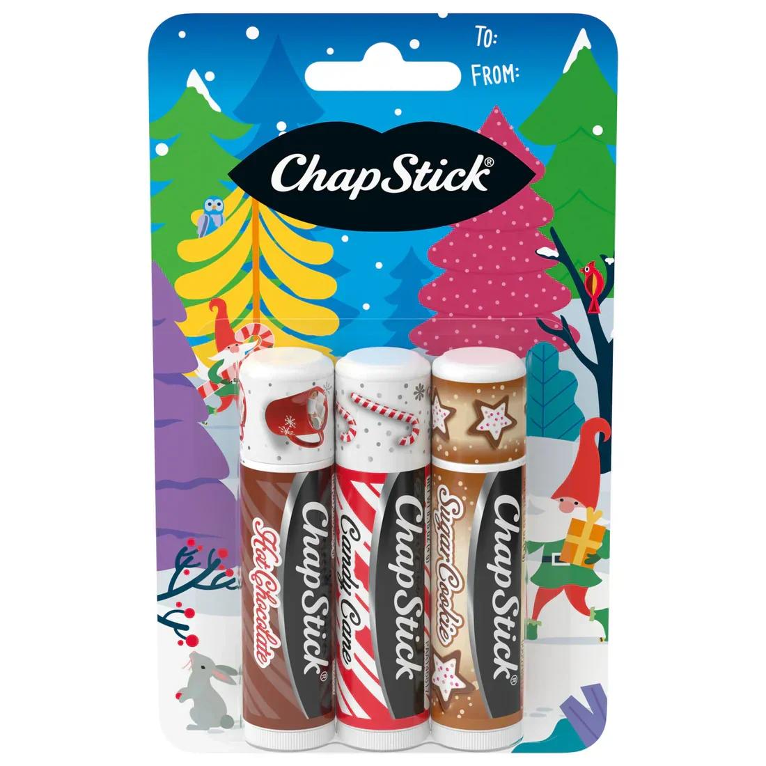 TEMU Chapstick Christmas Collection 3 Count Pack: Candy Cane, Hot Chocolate,