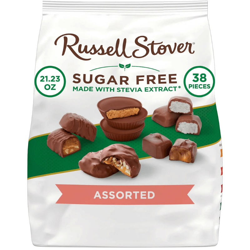 Russell Stover Sugar-free Assorted Chocolates, 38 Pieces - Sweetened With Stevia, No Sugar Added, Gourmet Candy Gift Box