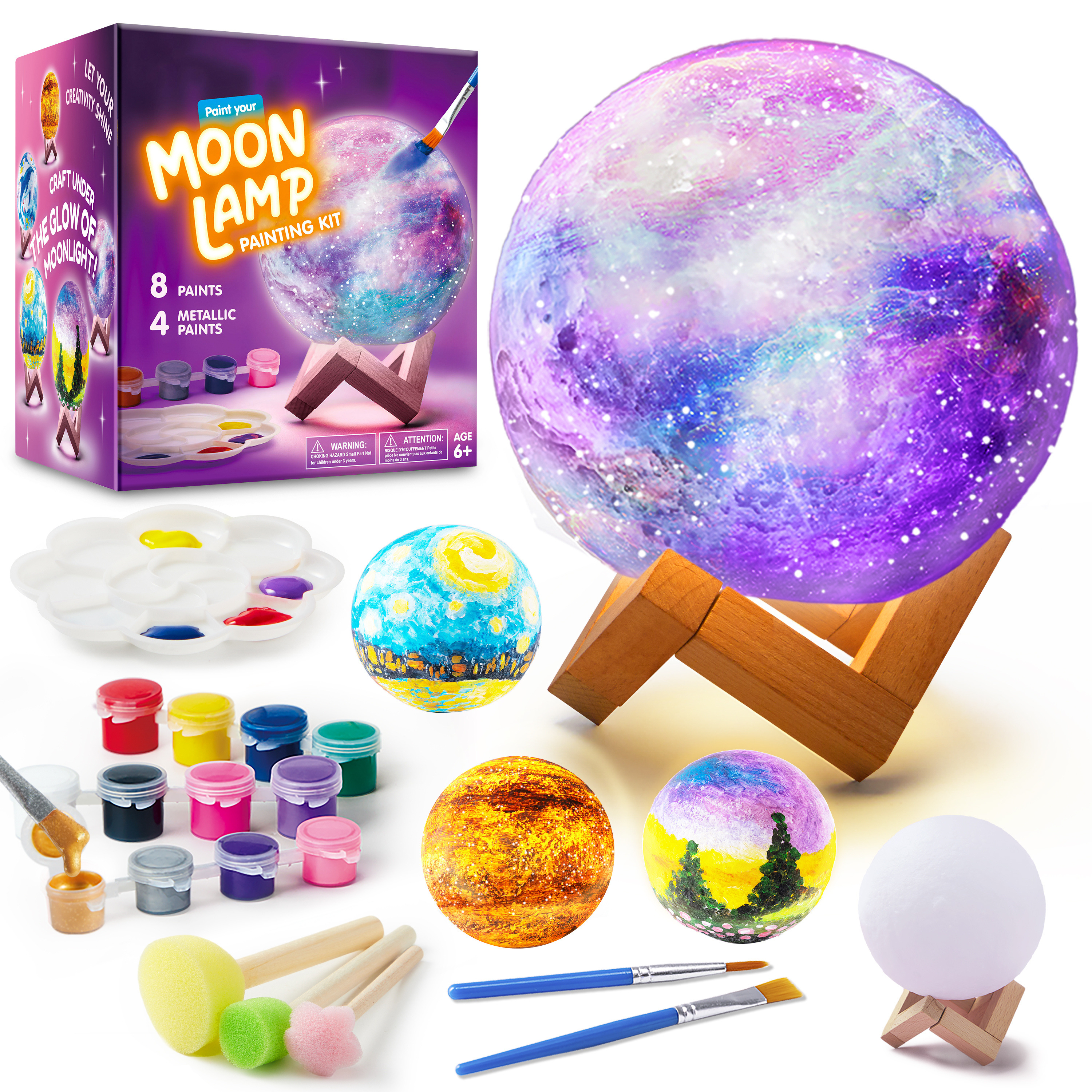 Diy 3d Moon Night Light, Moon Lamp Kit Lamp Arts And Crafts Kit, School Activities, Birthday Gifts For Kids Girls Boys
