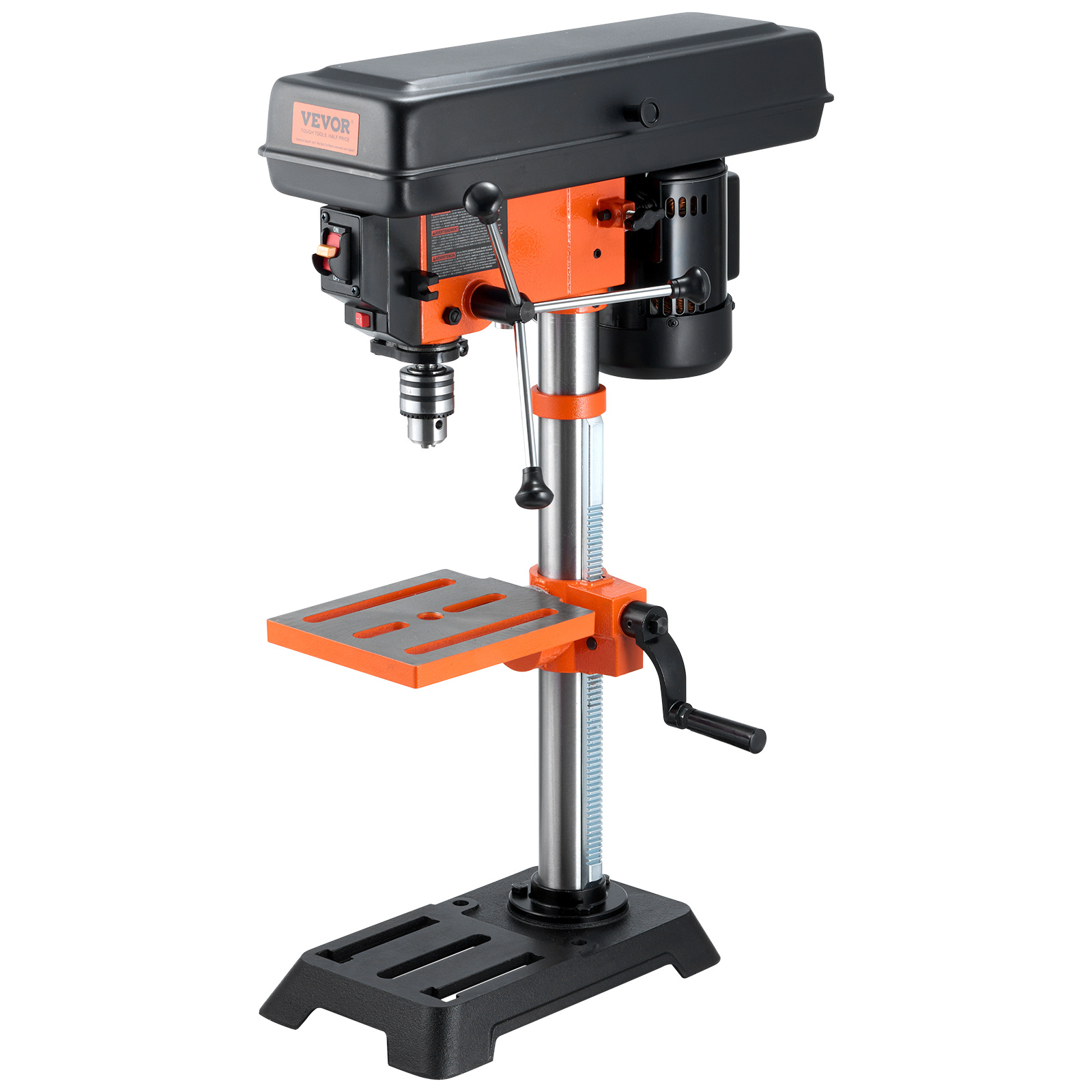 TEMU Vevor 10 In Benchtop Drill Press, 3.2 Amp 120v, 5- Iron Bench Drill Press, 10 Distance 0-45 Tiltling Worktable Light, Tabletop Drilling Machine