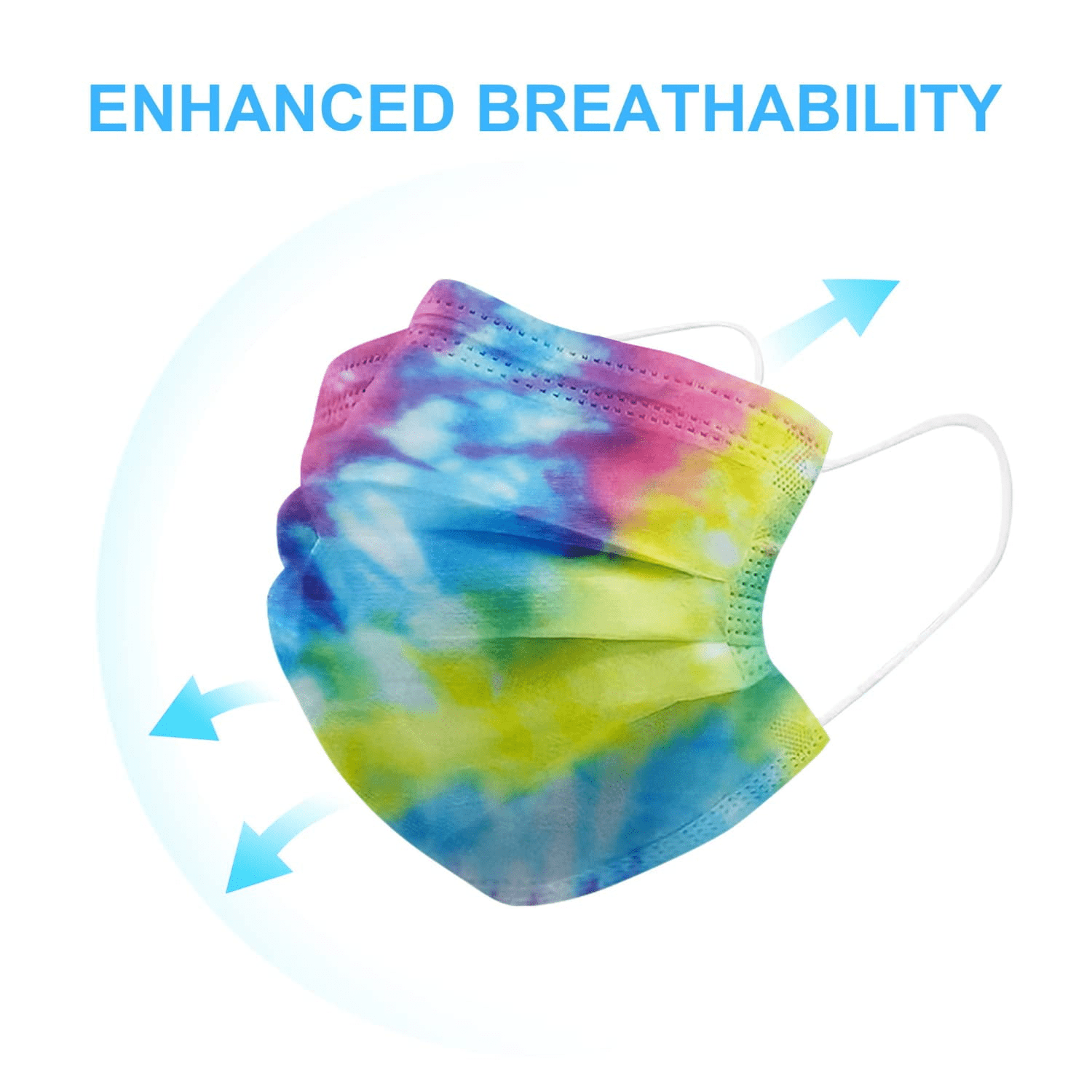 TEMU 50ct Colorful Face Masks - Bright Colors Face Mask For Adults, Suitable For Outdoor Use, Travel, Libraries, Schools, Work, Study, Parties, Dates, Holiday Gifts, Daily Life, Parks, And Sports