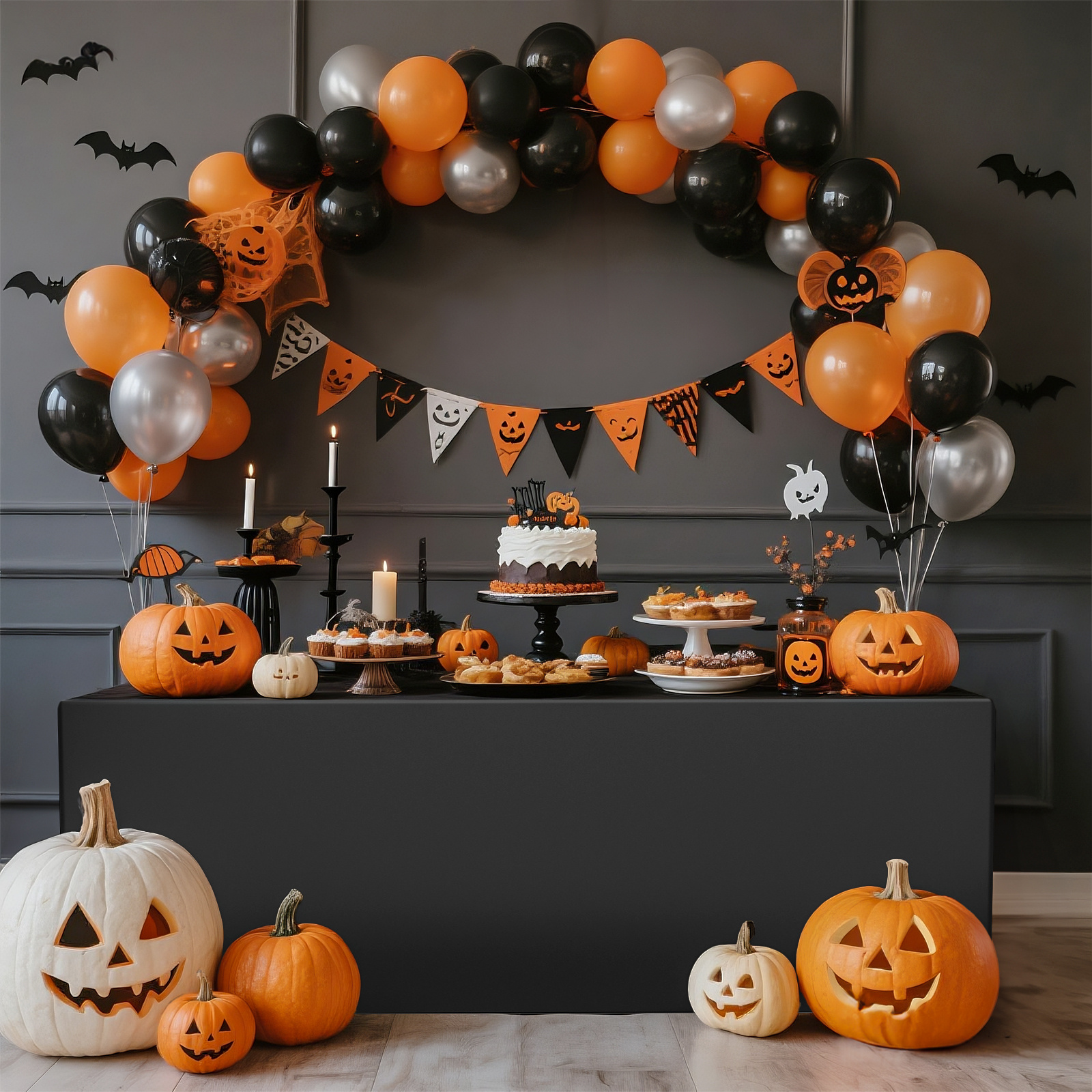 TEMU Whonline 2 Pcs Fitted Black Tablecloth For 6 Foot Tables, Party Tablecloth, Open Back Washable Fabric Table Topper For Trade Show, , Events, Vendor Booth