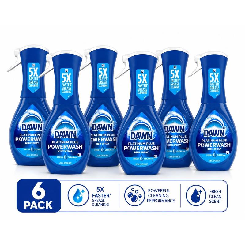 Case of 6, 16 Ounce Spray Bottles, Dawn Professional Heavy Duty Powerwash Dish Spray
