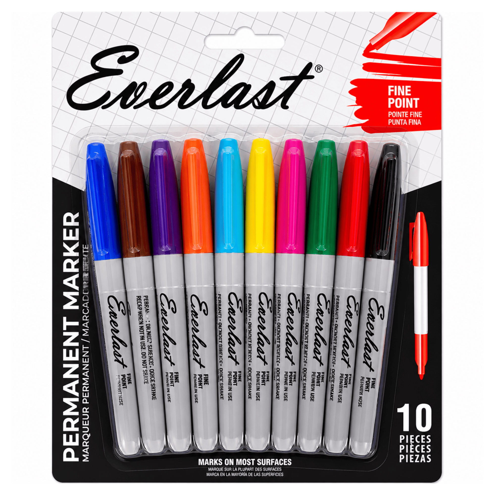 TEMU Color Permanent Marker Set Of 10pcs Fine Tip Assorted Colors Writing