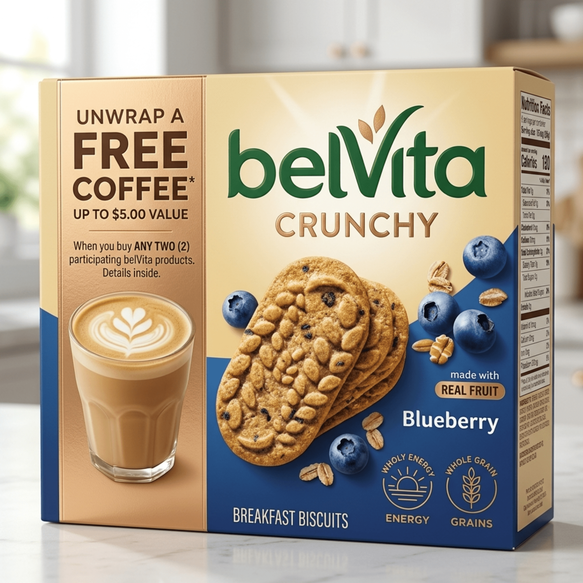 belVita Blueberry Breakfast Biscuits, 5 packs (4 biscuits per pack)