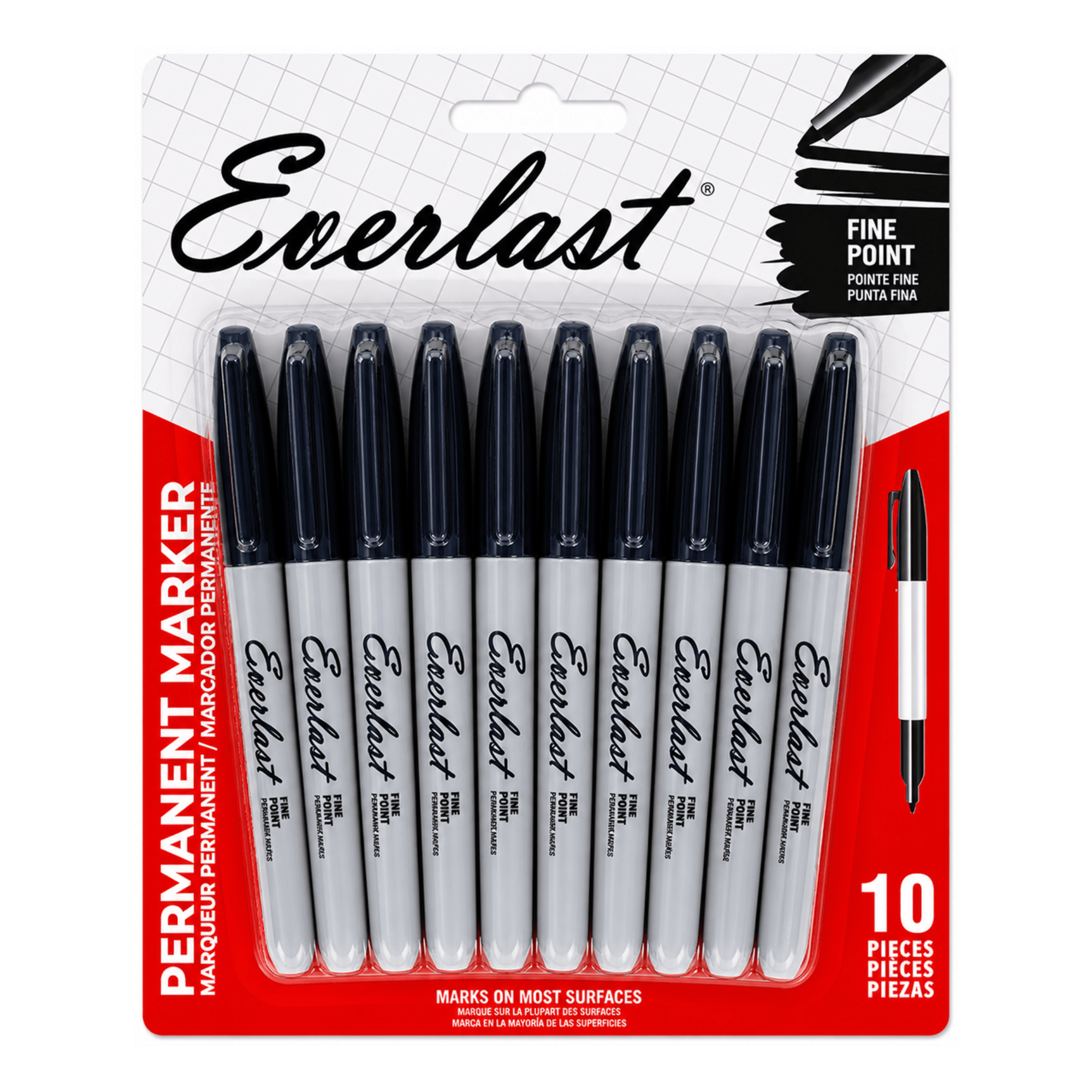 TEMU Black Permanent Marker Pen Set Of 10pcs Fine Tip Writing Pens