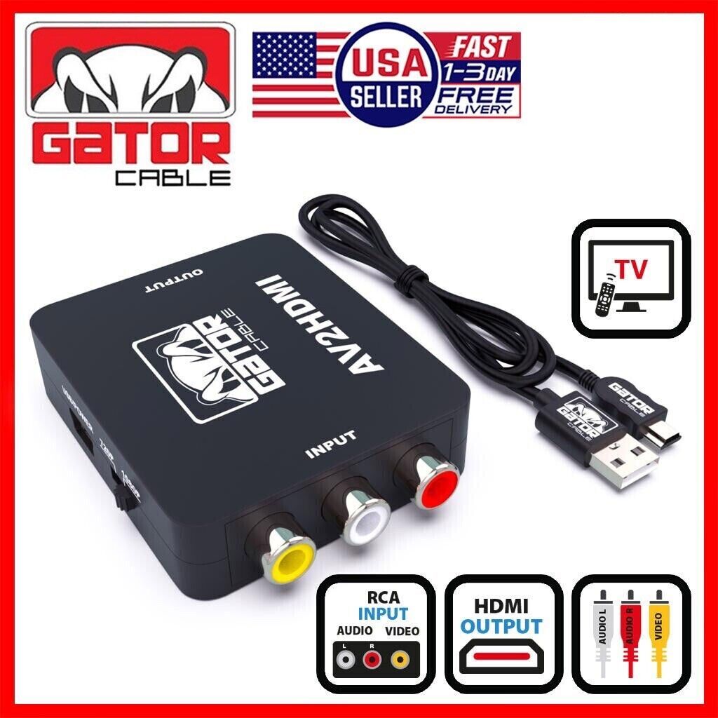 TEMU Rca Av To Converter Adapter Box Composite 3rca Audio Video For Hdtv Wii Nes Snes Cable