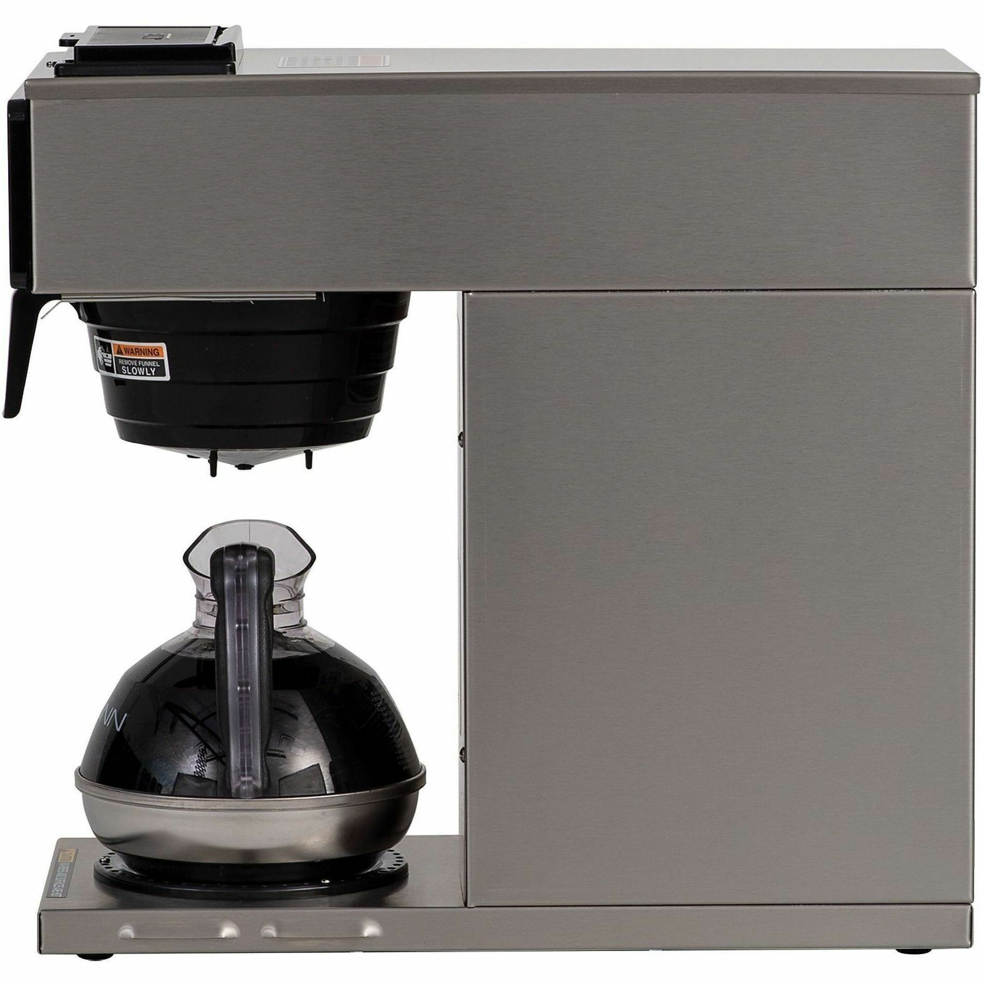 bunn 12 cup low profile pourover coffee   with 1 warmer 1600 w 2 quart 12 cup s   stainless steel stainless steel body Product details 0