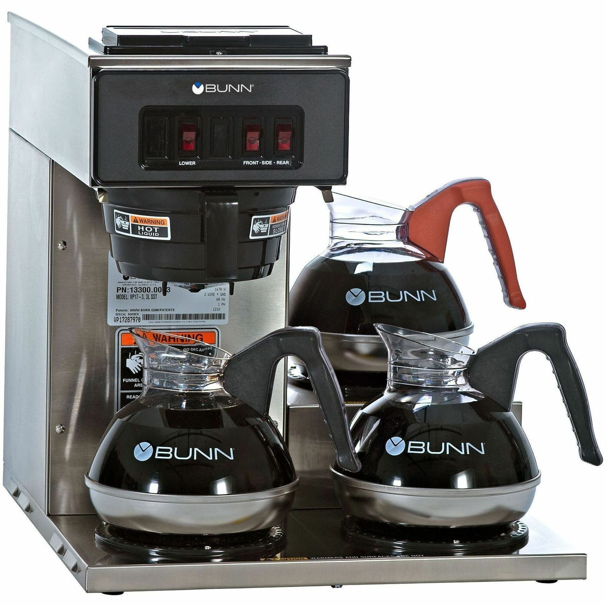 bunn 12 cup low profile pourover coffee   with 3 warmers 12 cup s   stainless steel Product details 1