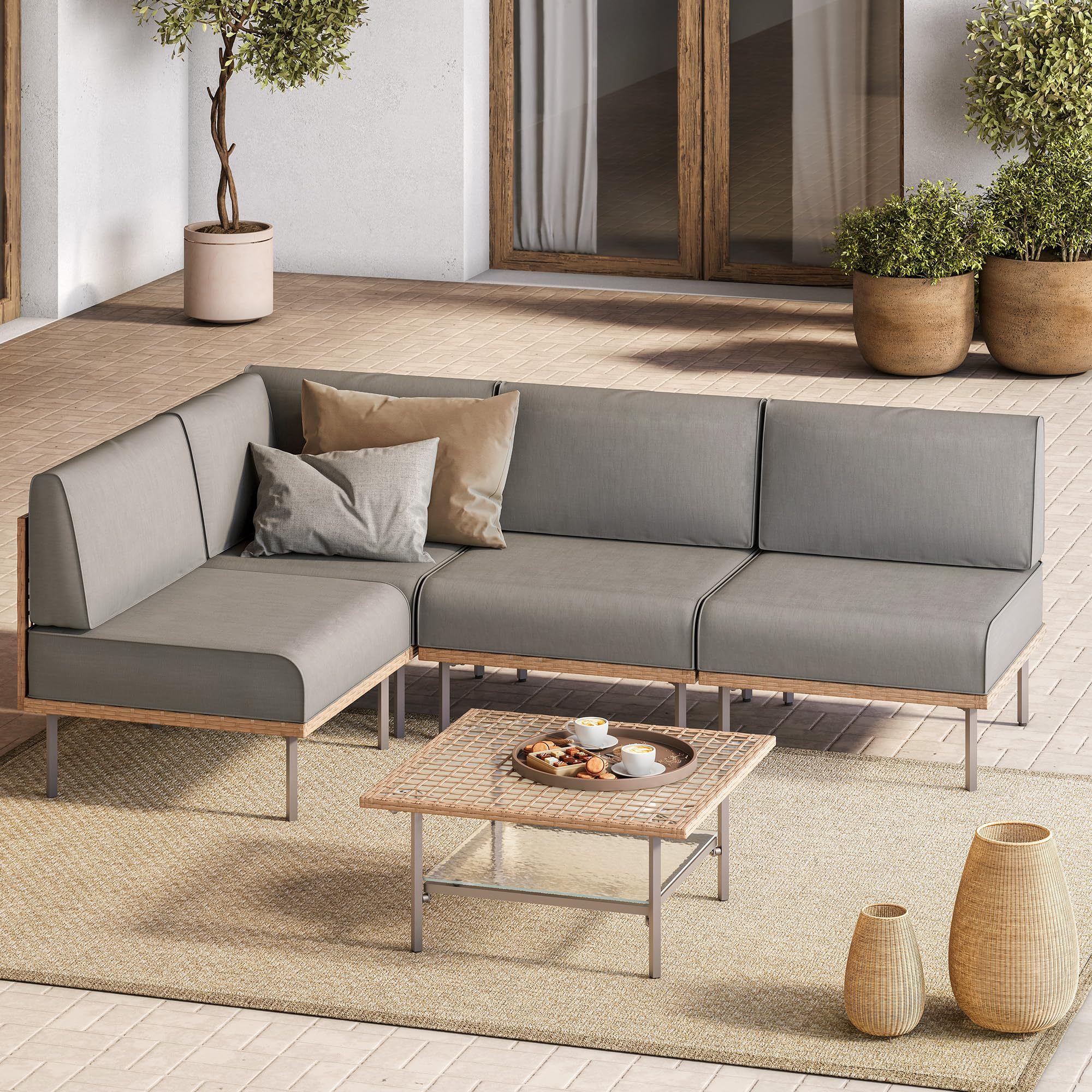 wood patio furniture sold on Temu United States