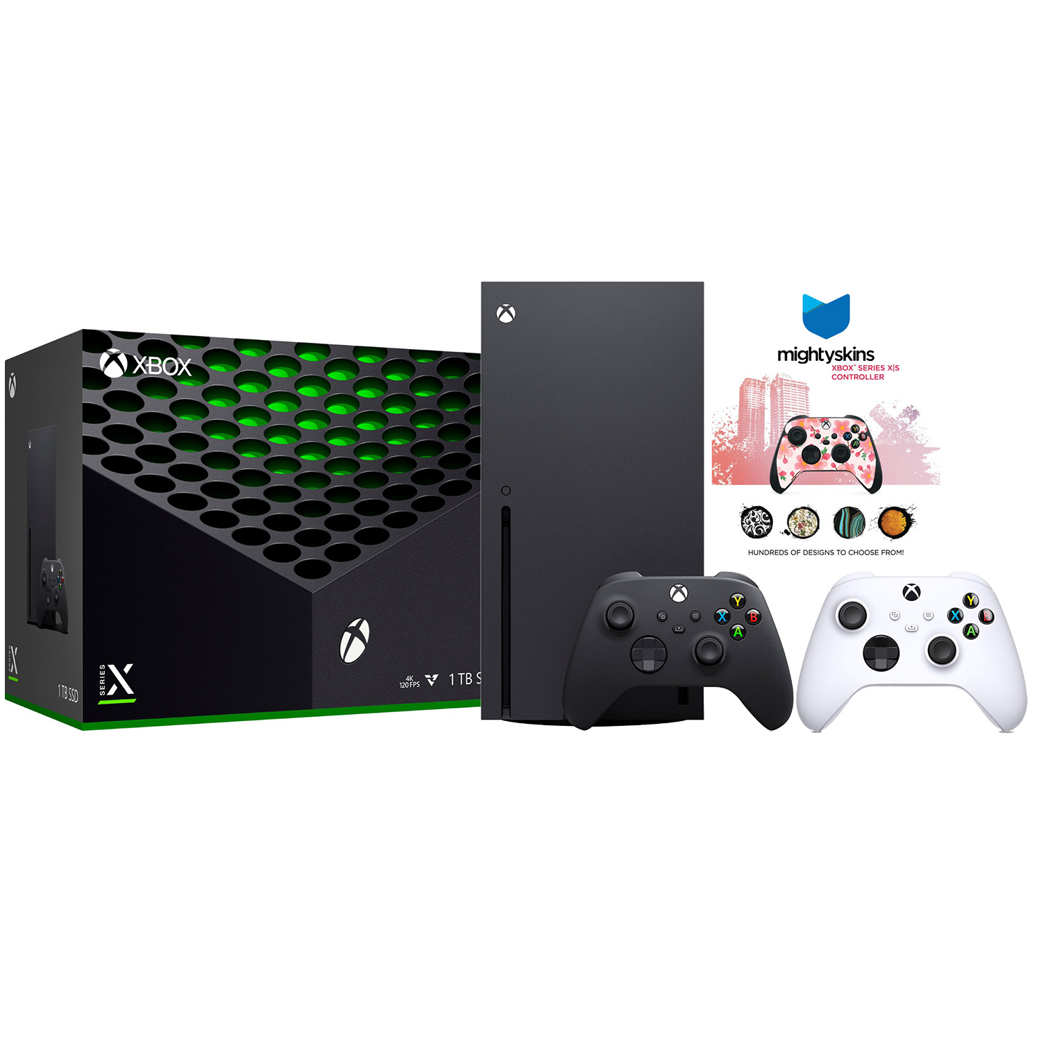 Xbox Series X 1TB Disc Console with Extra Controller and MightySkins Code Bundle - Robot White