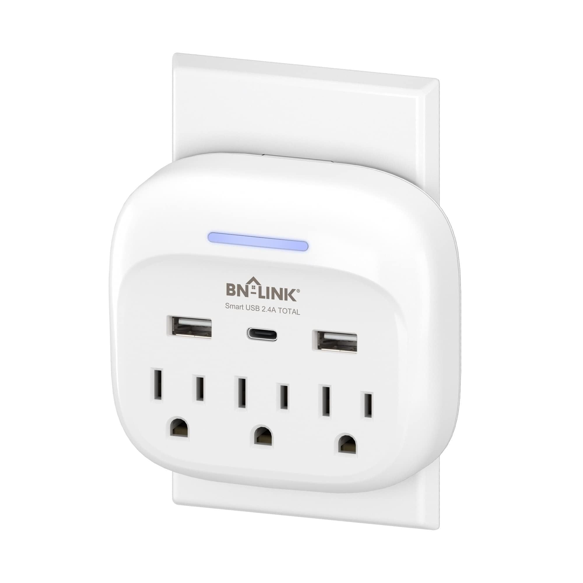 TEMU Surge Protector Outlet Extender With 3 Ac Outlets, 3 Usb Ports . 1 Usb-c, Multi Plug Wall Outlet For Dorm, School, Office, Home & Travel, 1 Pack