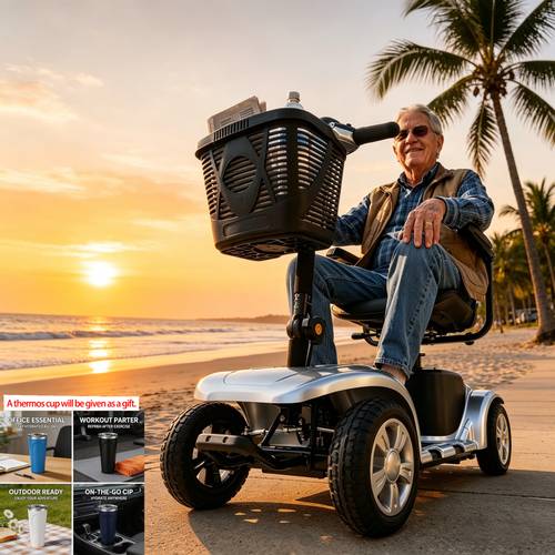 foldable 4 wheel mobility scooter for seniors 200w 15 5 mile range lightweight portable travel scooter with 9 inch tires and storage basket