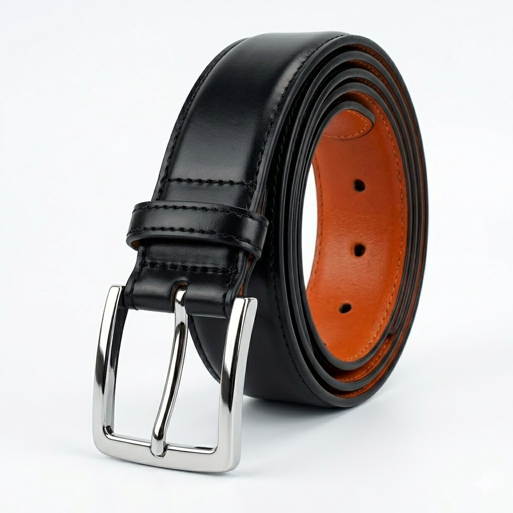 TEMU Men's Genuine Leather Jeans Belts Classic Work Business Dress Belt With Prong For Men