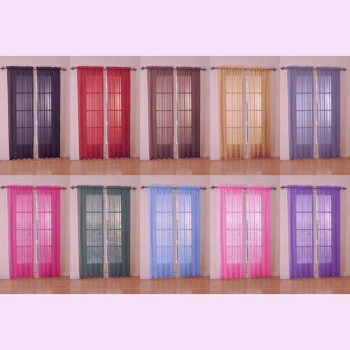 sheer curtain panel 54x95 inch rod pocket window drapes fully hemmed 26 colors 1pc curtain