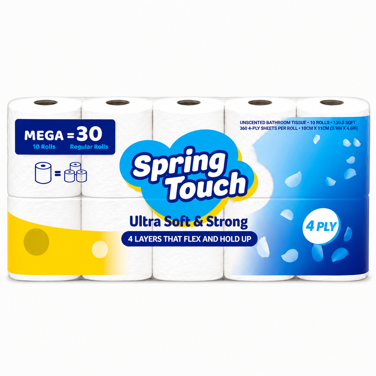   4 ply soft toilet paper individually wrapped bathroom tissue rolls unscented lint free   100   wood  