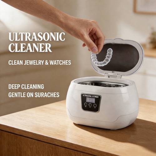ultrasonic jewelry cleaner 600ml professional cleaning machine with stainless digital timer for home and personal use for cleaning jewelry watches