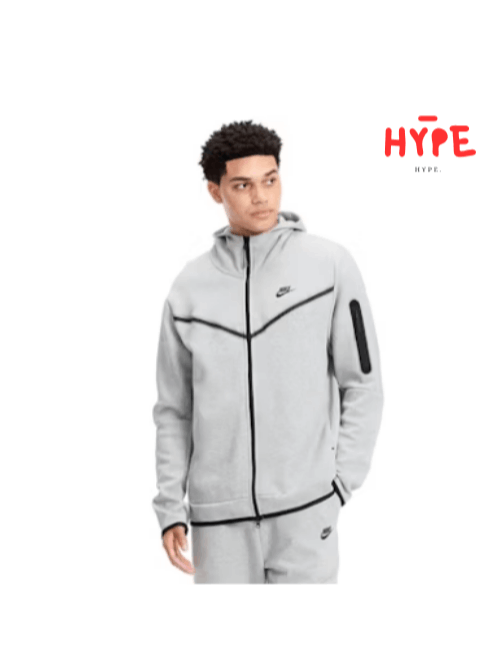   sportswear tech fleece full zip hoodie black dark grey   white