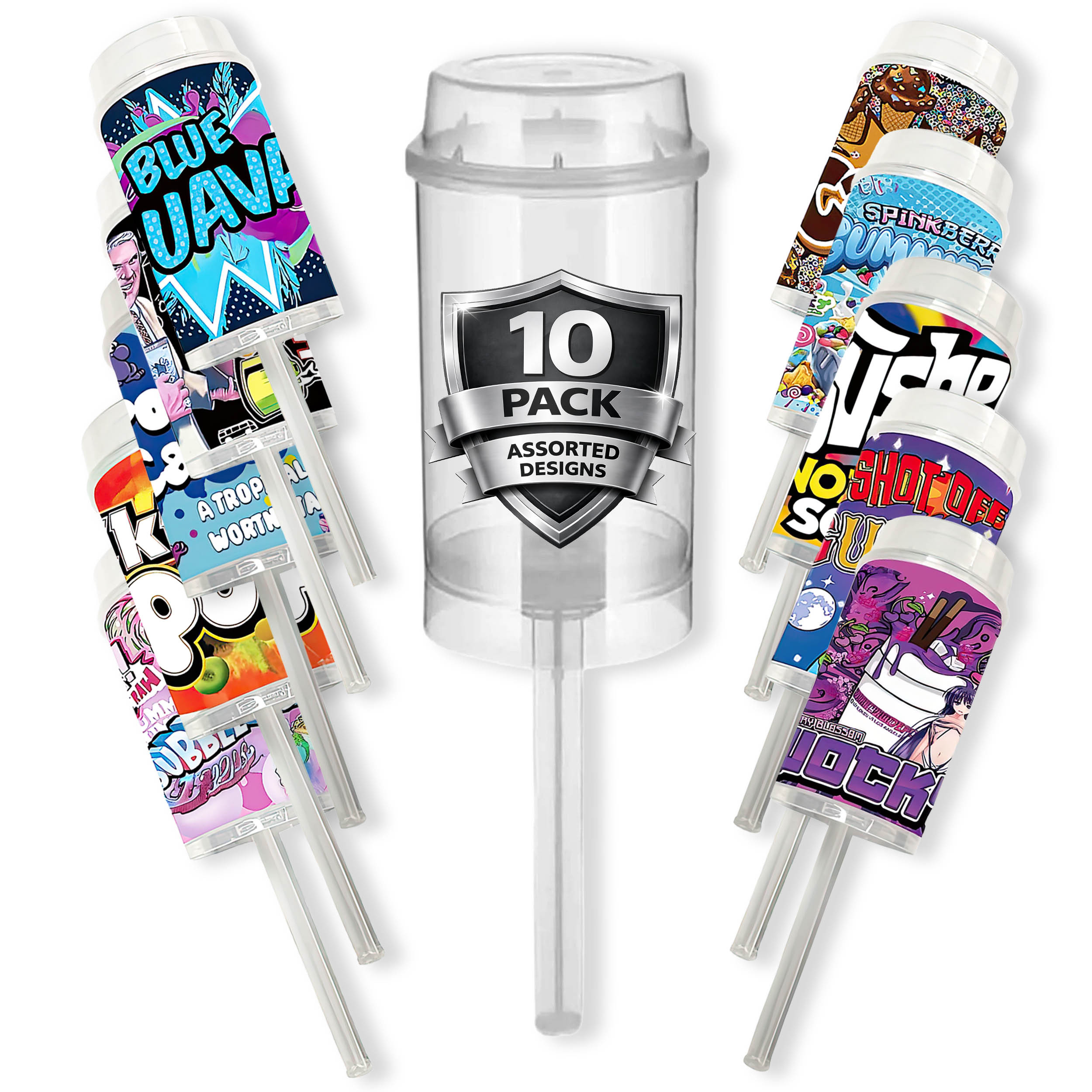 TEMU 10 Pack 3.5g Push- Storage Containers Assorted Designs