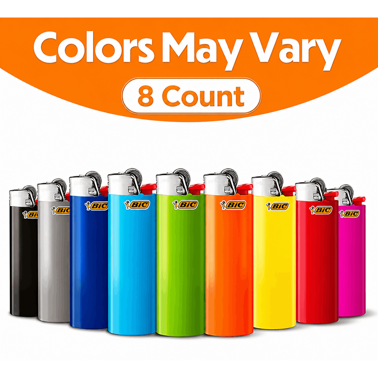 TEMU Maxi Pocket Lighters Assorted Colors 8count Tray Of Lighters
