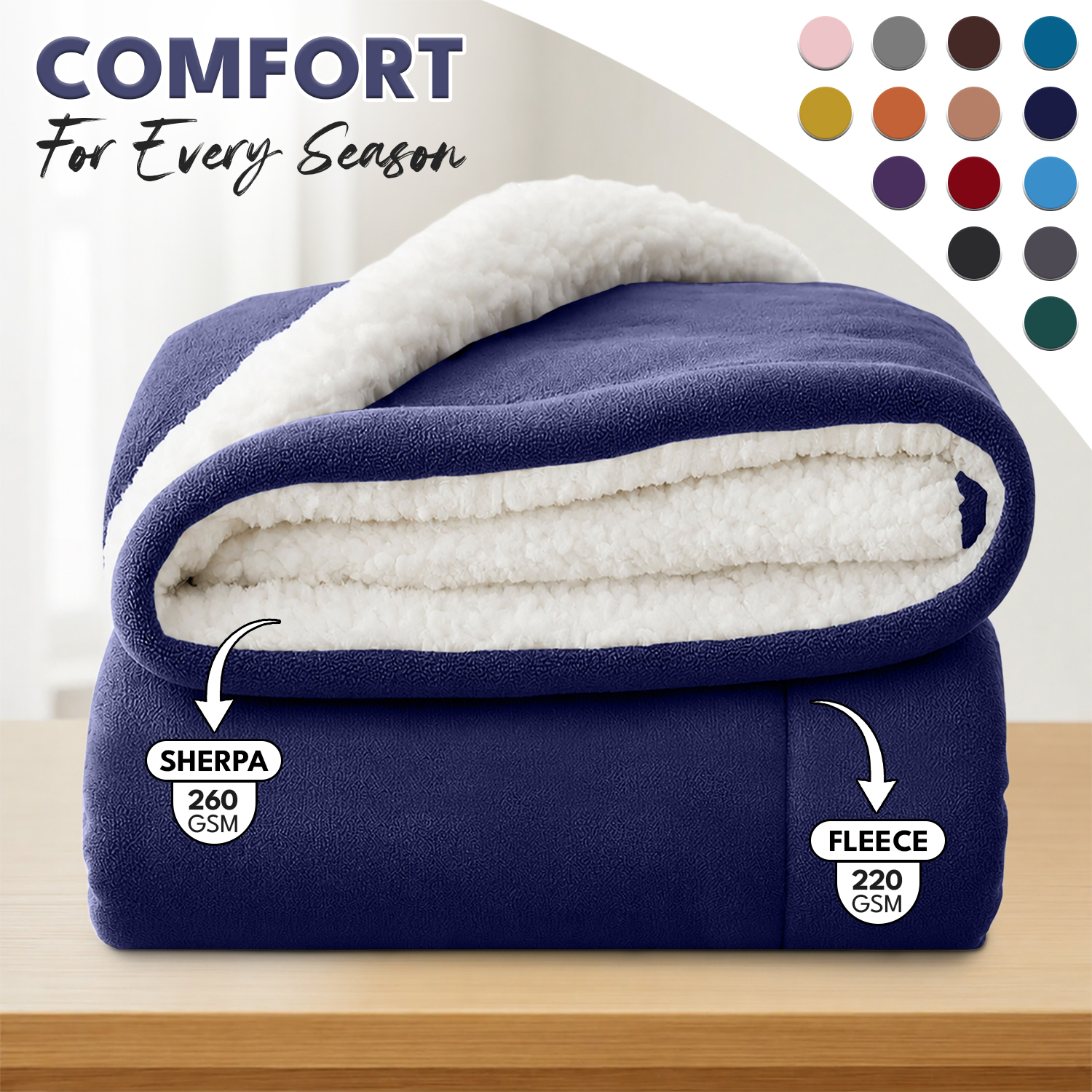TEMU Luxurious Flannel Sherpa Throw Blanket &ndash; Ultra Throw Sherpa Fleece, & Cozy Blanket Sleep, Perfect For Bedroom & Double Layer Thickened Blanket Decor Sofa Bed Blankets