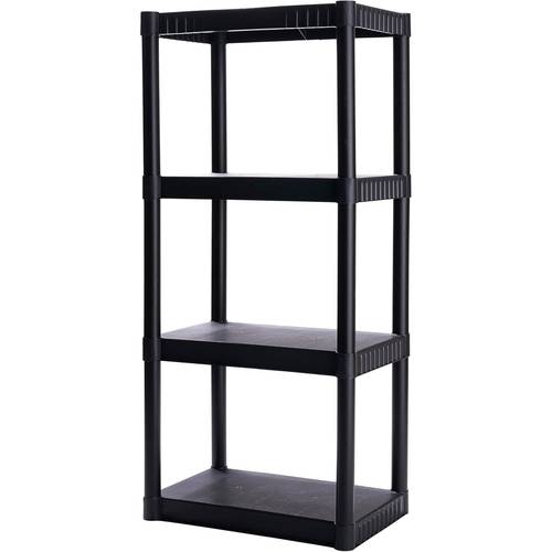 4 shelf plastic storage shelves 48 x 14 200lb capacity pantry office closet and garage shelves easy to assemble durable plastic shelving unit